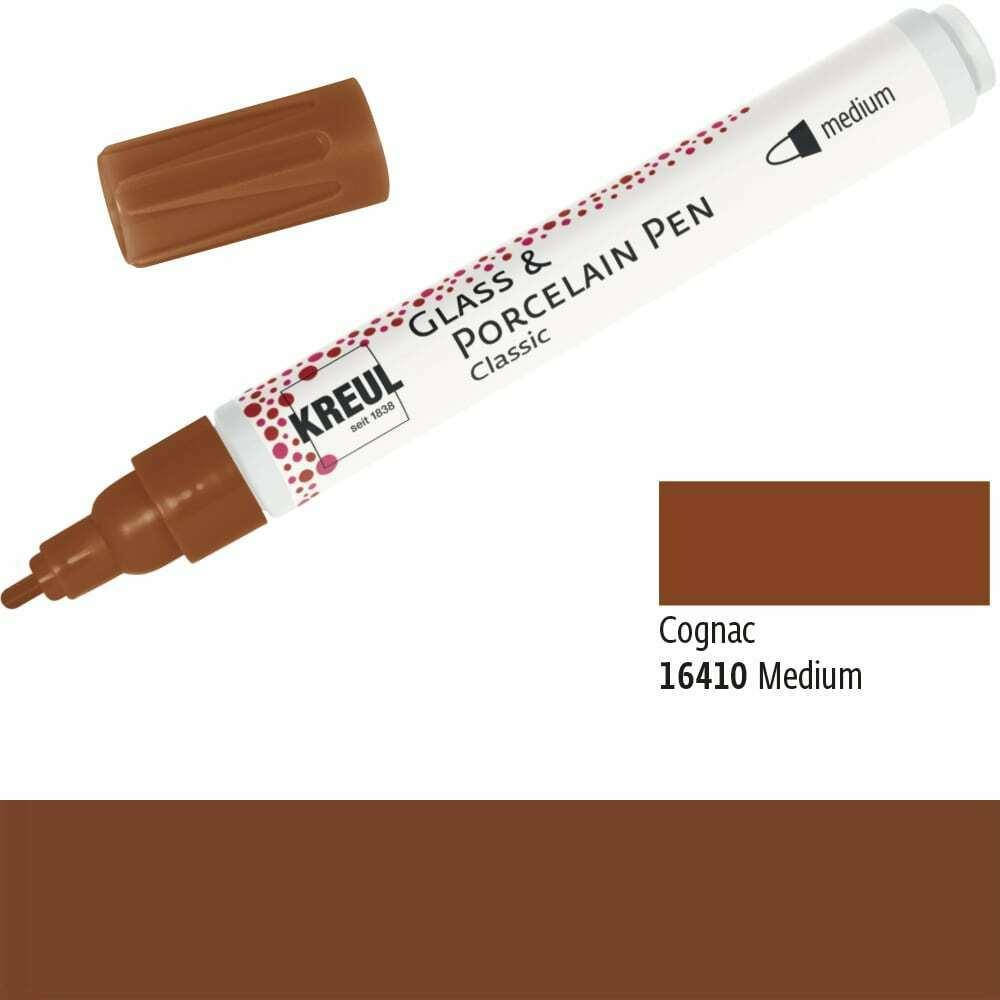 

Маркер по стеклу под обжиг Glass & Porcelain Pen 2-4мм КОНЬЯЧНЫЙ Kreul
