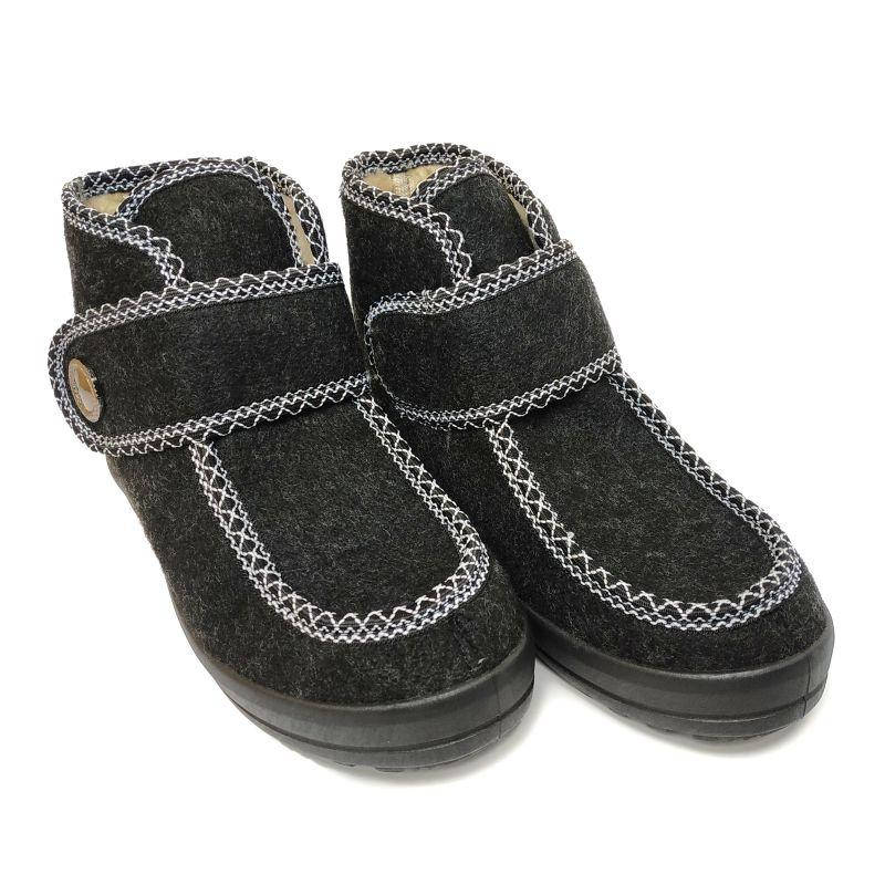 

Бурки бабуши женские теплые войлочные с задником черные на липучке 4005-2 39 (24.5-25 см), Черный