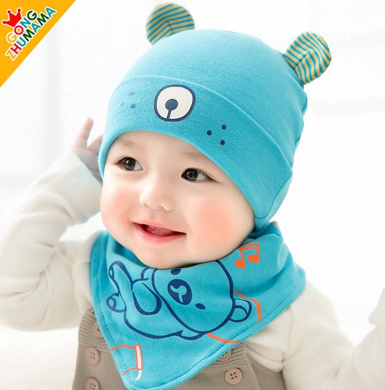 

Шапка + хомут Bear голубой 3921, розмір 44-48