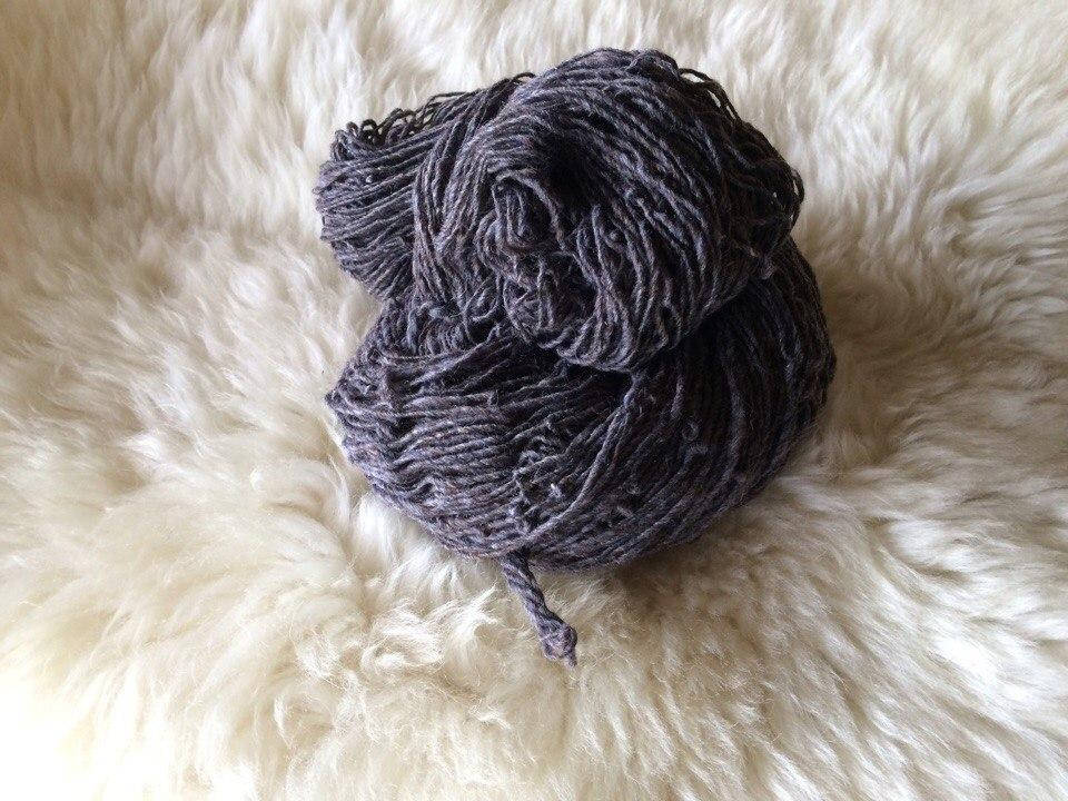 

Пряжа для вязания шерстяная Серый темный