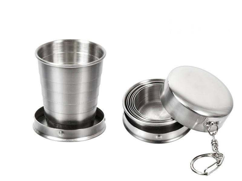 

Металлический складной телескопический стакан. 75 мл.