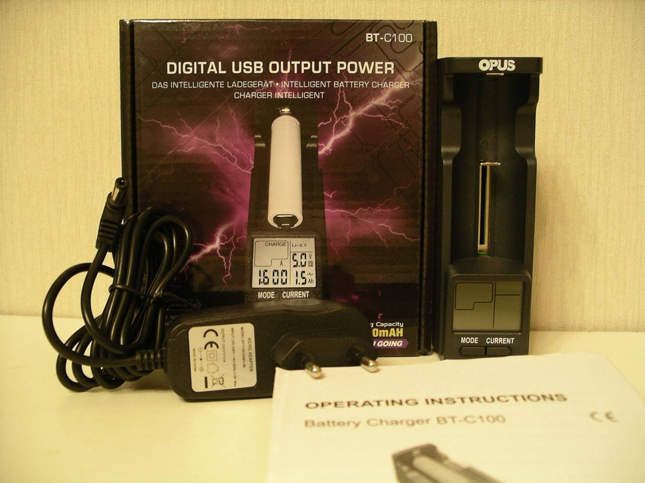 

Зарядное устройство OPUS BT-C100 (в комплекте блок питания 12V, 1A)