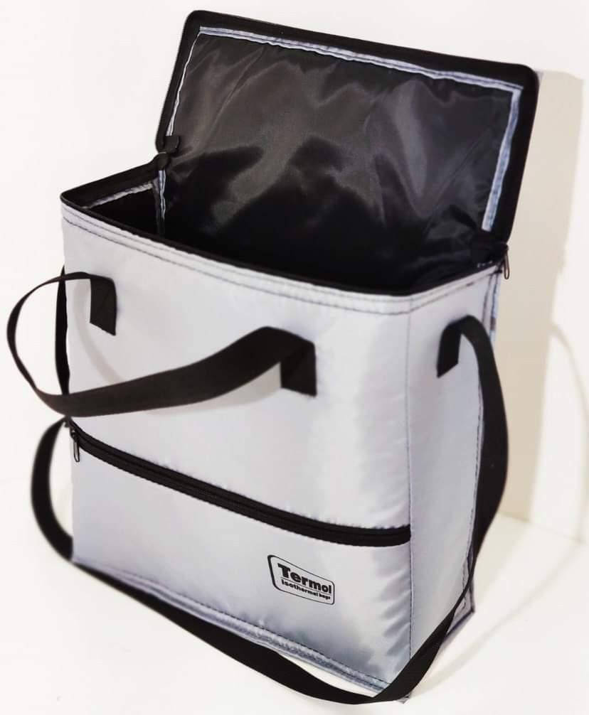 

Термосумка сумка-холодильник термобокс для еды 17л, Светло-серый