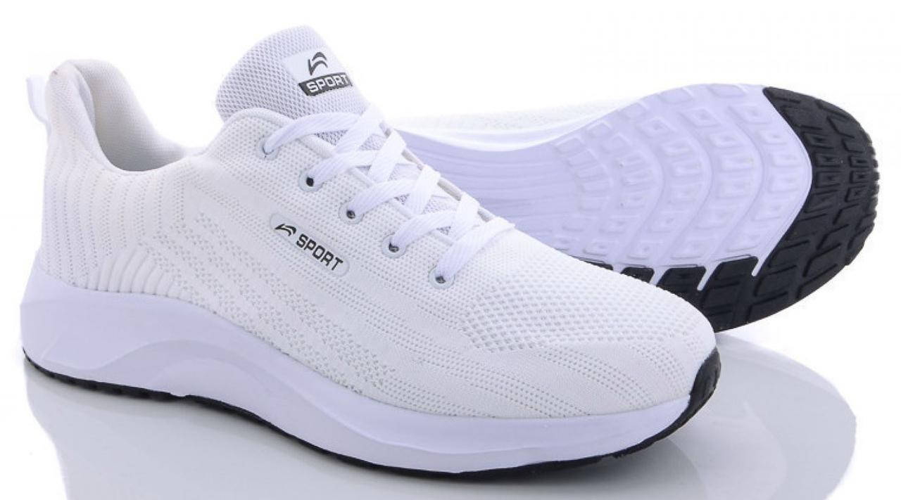 

Кроссовки мужские размеры 44, 45, 46 в стиле Adidas Marathon, текстиль и сетка, белые.