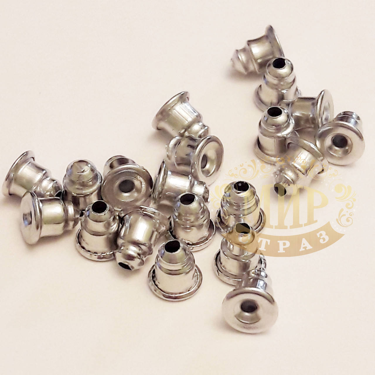 

Заглушки-фиксаторы для сережек металлические, цвет Silver, 1 пара