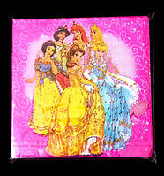 Святкові серветки з малюнком Принцеси 33х33 см, сервірувальні серветки Мультгерої 20 шт