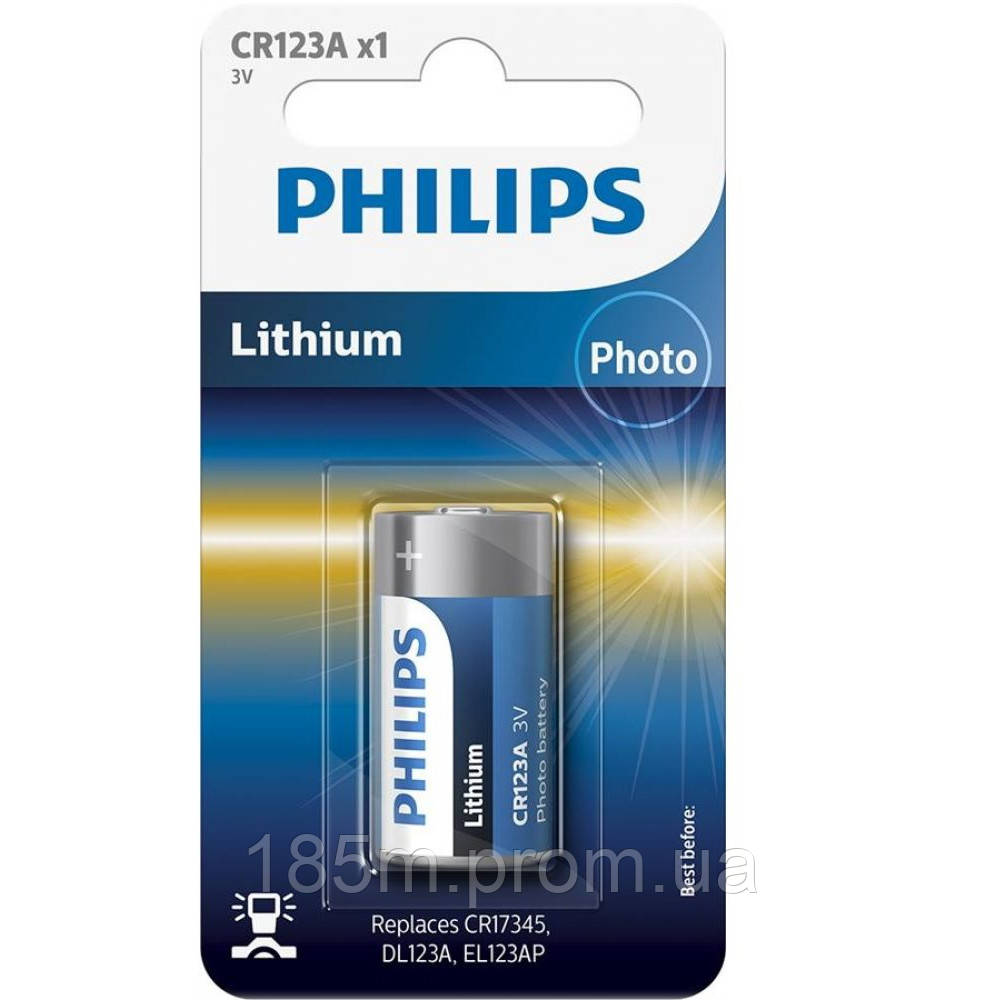 Батарейка PHILIPS Lithium CR123A 1bl - фото 1 - id-p1683719494