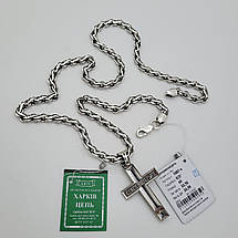 Срібний комплект ланцюжок Струмок з хрестиком Срібло 925 проба, фото 3