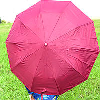 Сложный женский зонт полуавтомат с двойной тканью Top Rain, бордовый