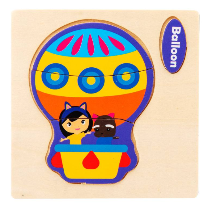 Дерев'яний пазл рамка вкладиш С 08 Повітряна куля, фото 1