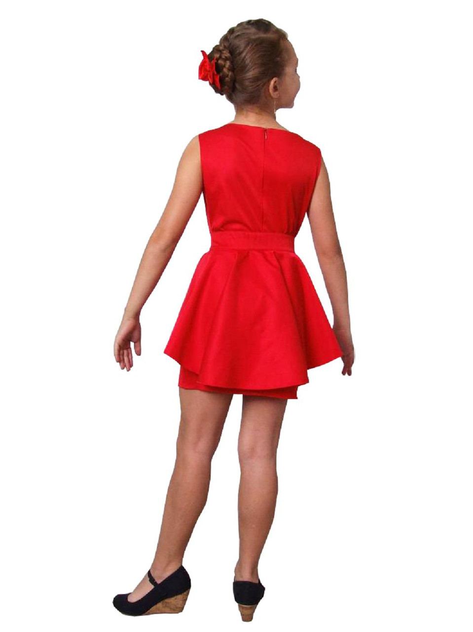 Платье нарядное детское мемори пн -1061 рост 146 красное тм "Попелюшка" - фото 2 - id-p1683731066