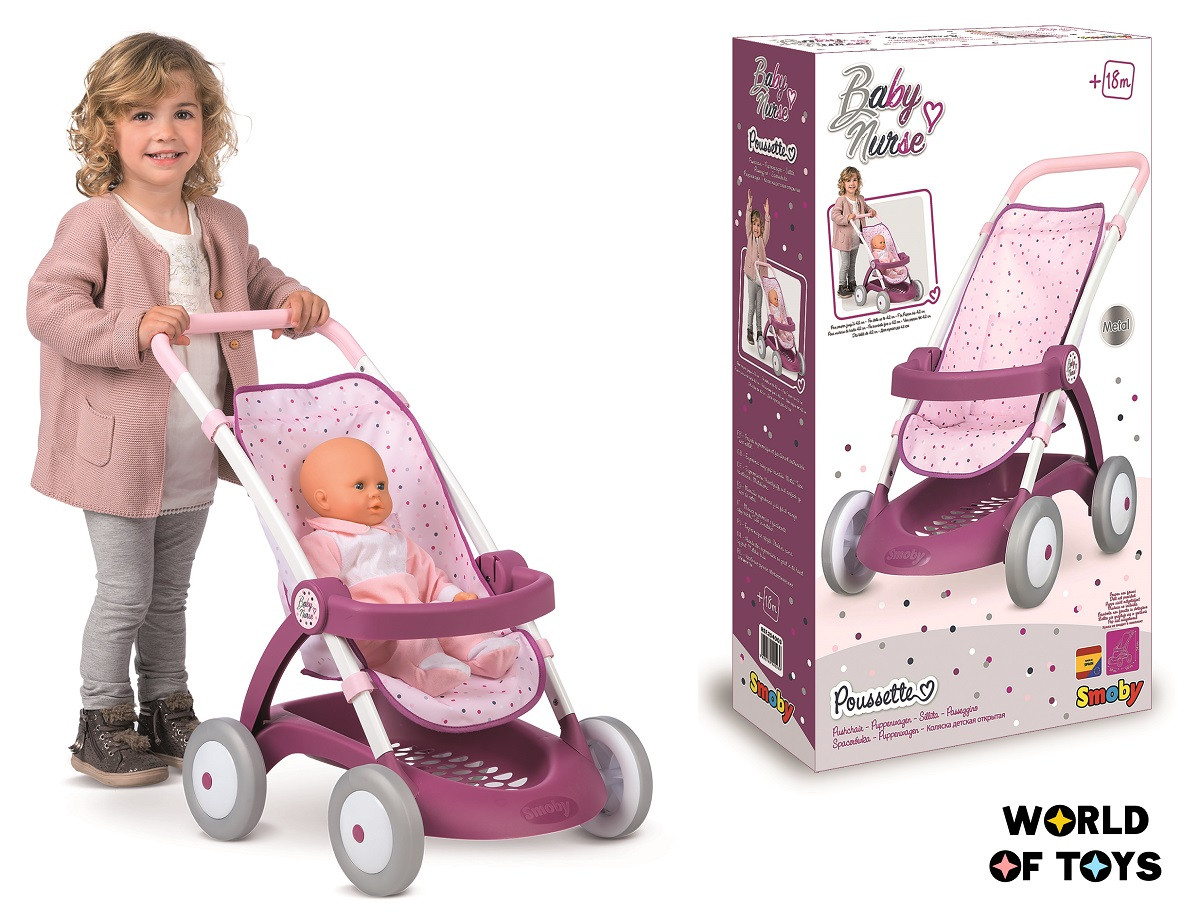 Коляска Smoby Baby Nurse "Прованс. Прогулянка", з корзиною, 18міс.+ | 254003