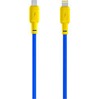 USB Cable Gelius Full Silicon GP-UCN001 Type-C to Lightning, Yellow / Blue