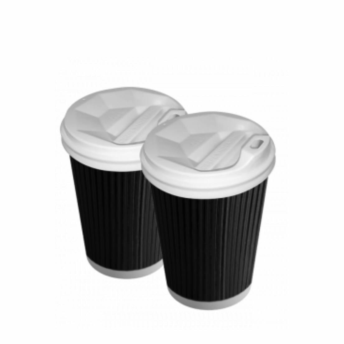 Стакан гофр. 450 мл чорний SC (25шт/уп|400шт/ящ), фото 1