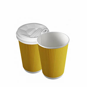 Стакан гофрований 110 мл Жовтий