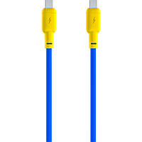 USB Cable Gelius Full Silicon GP-UCN001 Type-C to Type-C, Yellow / Blue