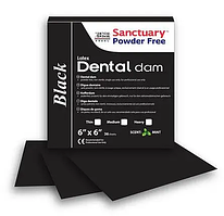 Коффердам латексний Sanctuary Dental Dam 152х152 мм, 36 шт (чорний)