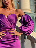 Плаття жіноче з окремими об'ємними рукавами Люкс аметист (різні кольори) XS S M, фото 6