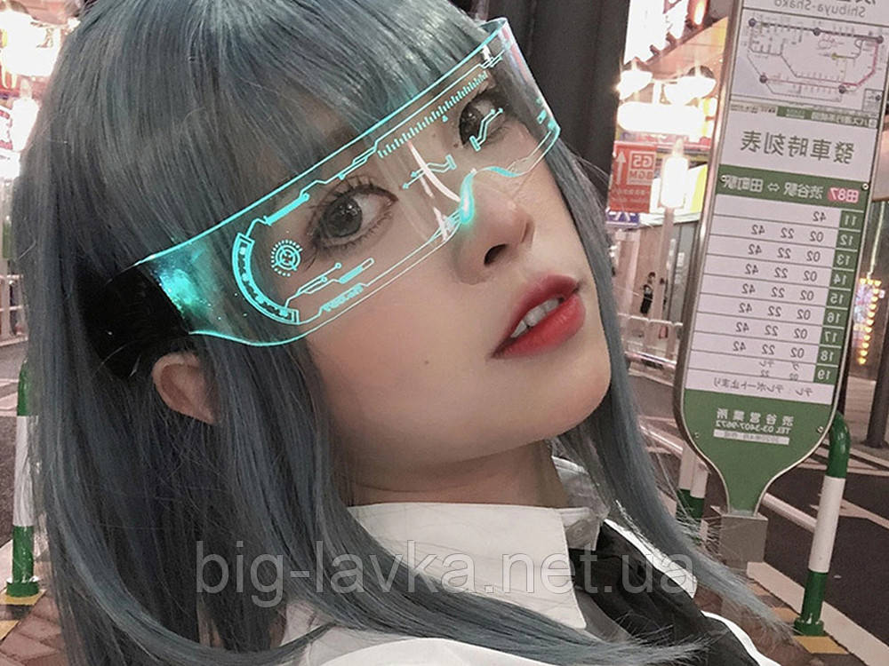 Світлодіодні окуляри в стилі Кіберпанк EL Cyberpunk 7 кольорів  Мультицвіт, фото 1