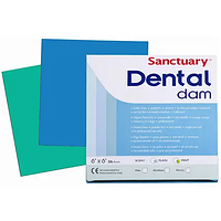 Коффердам латексний Sanctuary Dental Dam 152х152 мм, 36 шт (блакитний, без запаху)