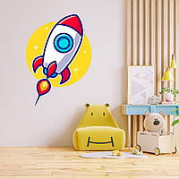 Наклейка на стіну в дитячу кімнату "Космічний корабель" з оракалу
