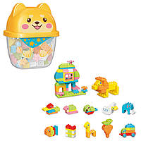 Конструктор Qman 5502 зоопарк, тварини, транспорт, 100дет., колба, 24-30-19см., шт