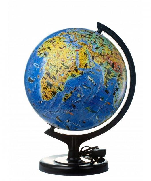 Глобус"Загальногеографічний з тваринами",d 32 см,лакований,з підсвіч.,підставка пластикова (чорна) ,, шт - фото 1 - id-p1669647504