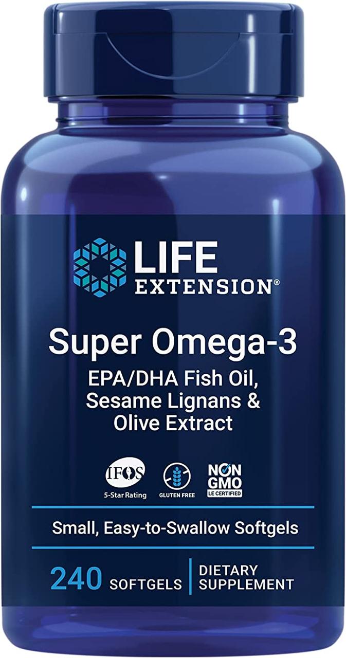 Супер омега-3 (Super Omega-3) Life Extension, 240 капсул
