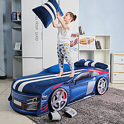Ліжко машина Ауді Турбо (Audi Turbo) синє