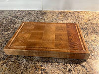 Торцевая разделочная доска кухонная 30х20х3,7 см классическая прямоугольная из лиственных пород дерева бука