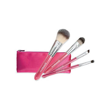 Набір пензликів Farmasi  для макіяжу з косметичкою "Рожевий"