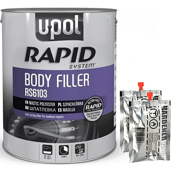 Шпаклівка універсальна швидковисихаюча U-POL RAPID™ Body Filler, 3 л