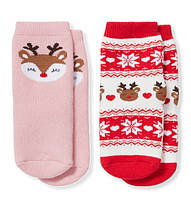 Комплект махровых носков для девочки из 2 пар, размер 21/23, цвет розовый, белый