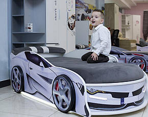 Дитяче ліжко машина БМВ Турбо (BMW Turbo) біле