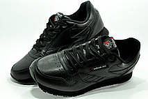 Кросівки Reebok Classic Leather чорні (Рибок), фото 4