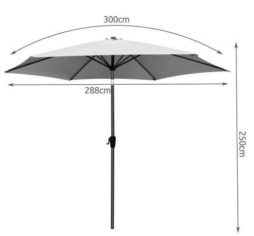 Зонт садовый/пляжный 3м - темно-серый - фото 8 - id-p1683796646