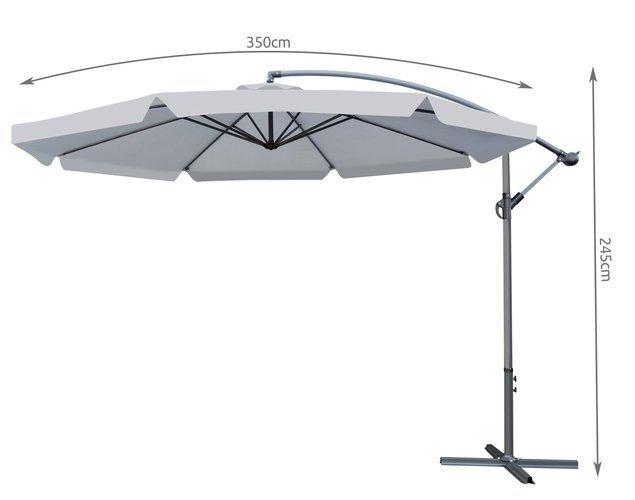 Садовый зонт с удлинителем 3,5 м - темно-серый - фото 10 - id-p1683796655