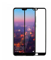 Закаленное стекло на Huawei P20 / Полное покритие / Черная рамка