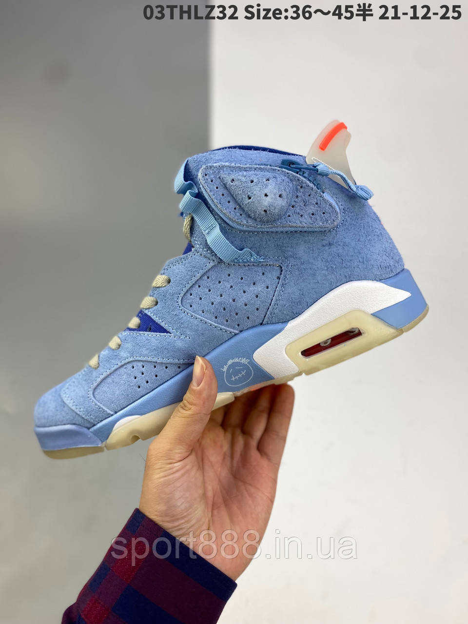 Eur36 47.5 Travis Scott x Air Jordan 6 Houston Oilers Light Blue bigl.ua