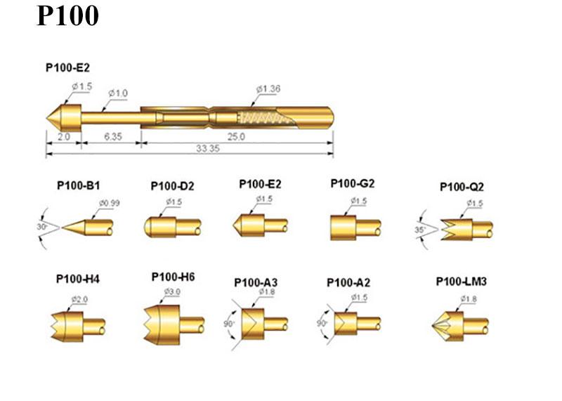 P100-LM3 пружинистий контакт Pogo Pin