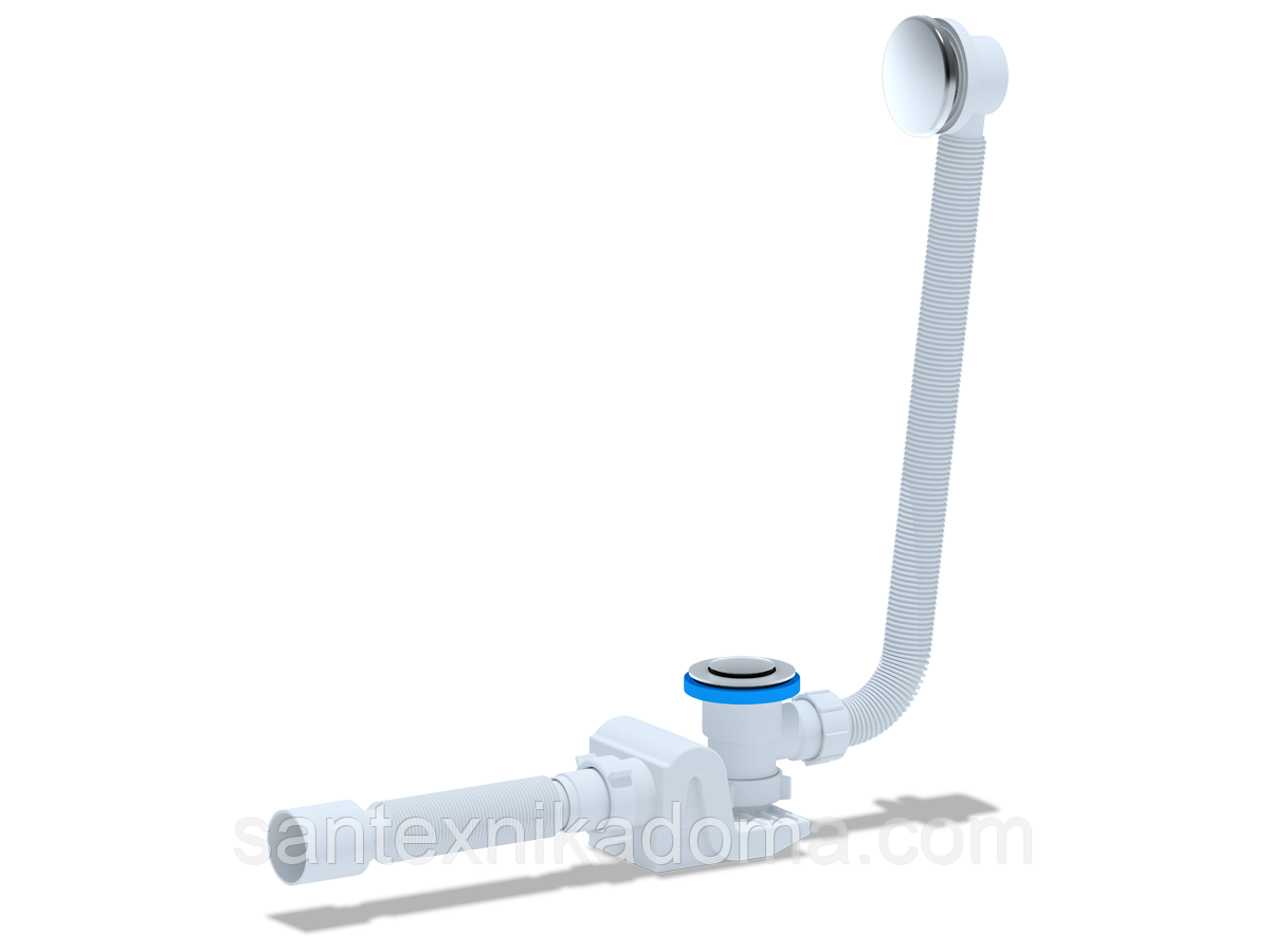 Сифон для ванни АНІ пласт "Бриг" клік-клак з випуском, з переливом, з гнучкою трубою 40/50 EC656G