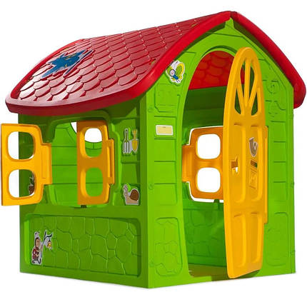 Будиночок дитячий Play House Dorex 5075. Зелений пластиковий будиночок 120 x113 x 111 см., фото 1