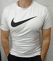 Мужская спортивная футболка Nike белая трикотаж коттон