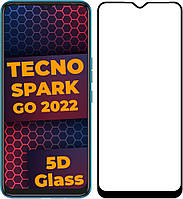 5D стекло Tecno Spark Go 2022 (Защитное Full Glue) Black (Техно Спарк Го 2022)