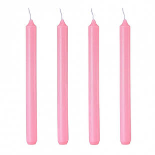 Бездимна Свічка з Парафіну, Колір: Рожевий, Розмір: 247х21мм, 4 шт./набір, (УТ100027936)
