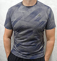 Мужская спортивная футболка Adidas тёмно-синяя вискоза