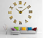 Великі настінні годинники 3D DIY Clock римські золото, фото 3