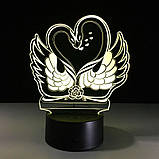 3D Світильники лампи, "Лебеді", В подарунок жінці, Кращий подарунок жінці, коханій Подарунки, фото 5