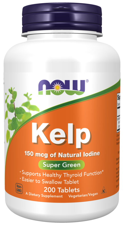 Now Foods Kelp 150 мкг Йод з ламінарії, 200 таблеток. До 03/2026
