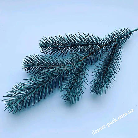 Гілки штучної литої ялинки (↔ 30 см) блакитна   /штучна хвоя/, фото 2